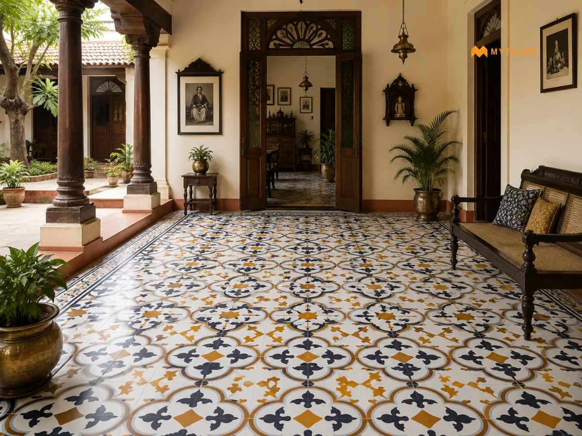 White Pattern Athangudi Tiles